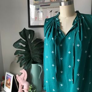 Merona • Split Neck Ruffle Blouse